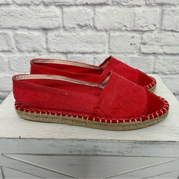 Vivi G. Shoes Red Canvas Espadrille Flats - Picture 8 of 14